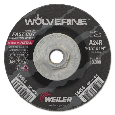4-1/2 X 1/4 WOLV TY27 GRIND WHL A24R 5/8
